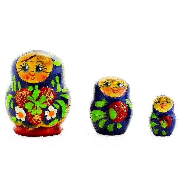 BestPysanky Set of 3 Miniature Flowers Nesting Dolls 2 Inches