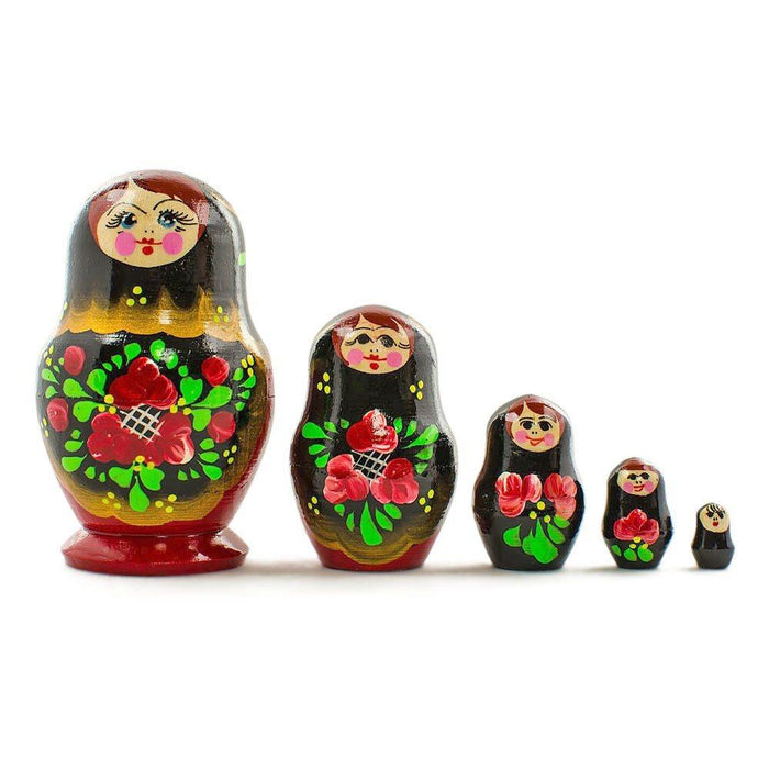 BestPysanky Set of 5 Olesya Wooden Nesting Dolls 3.5 Inches