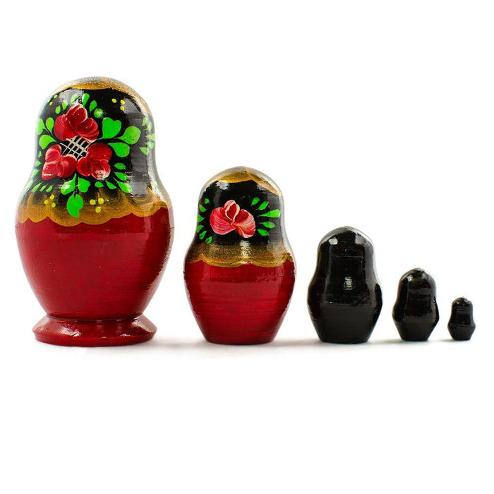 BestPysanky Set of 5 Olesya Wooden Nesting Dolls 3.5 Inches