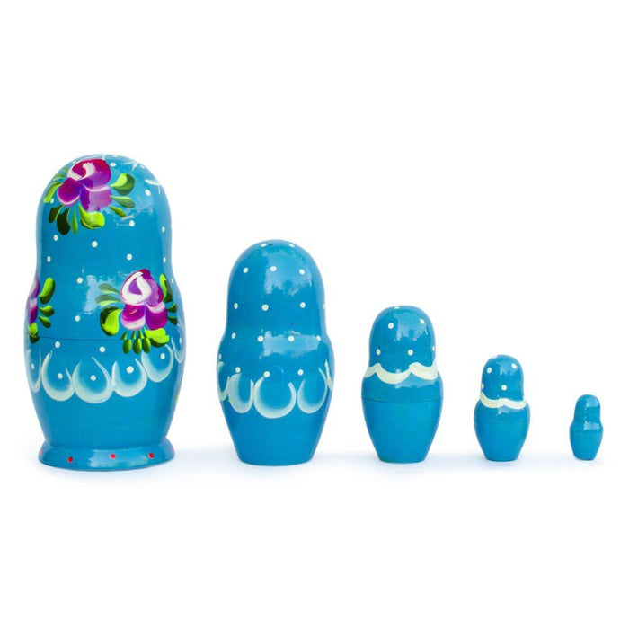 BestPysanky Set of 5 Iris Nesting Dolls 6 Inches