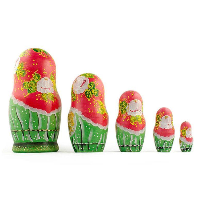 BestPysanky Set of 5 Flowers Basket Nesting Dolls 6.5 Inches