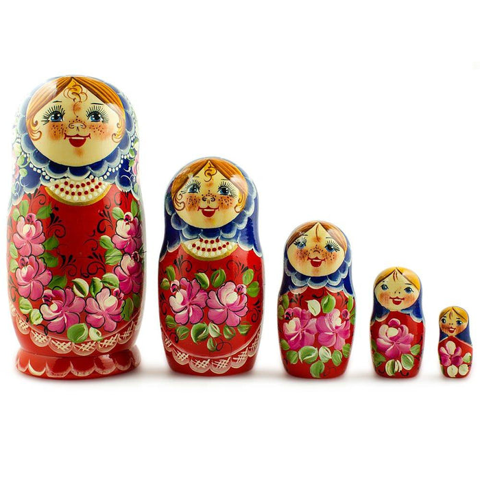 BestPysanky 5 pcs Nadezhda Nesting Dolls 7 Inches