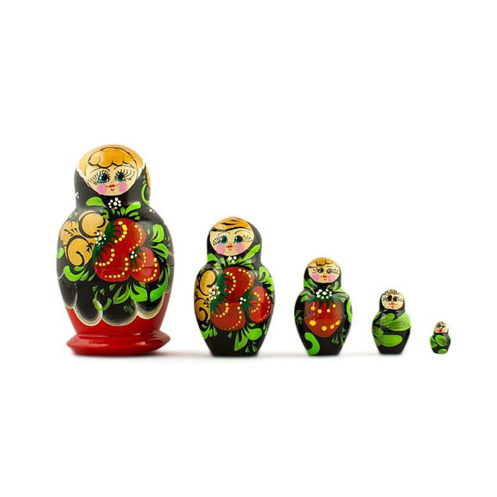 BestPysanky Set of 5 Wooden Nesting Dolls  3.5 Inches