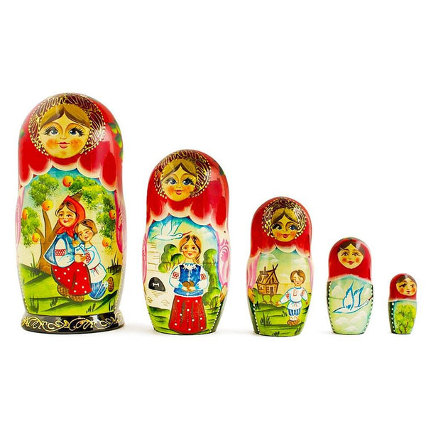 BestPysanky Set of 5 Fairy Tale Nesting Dolls 7 Inches