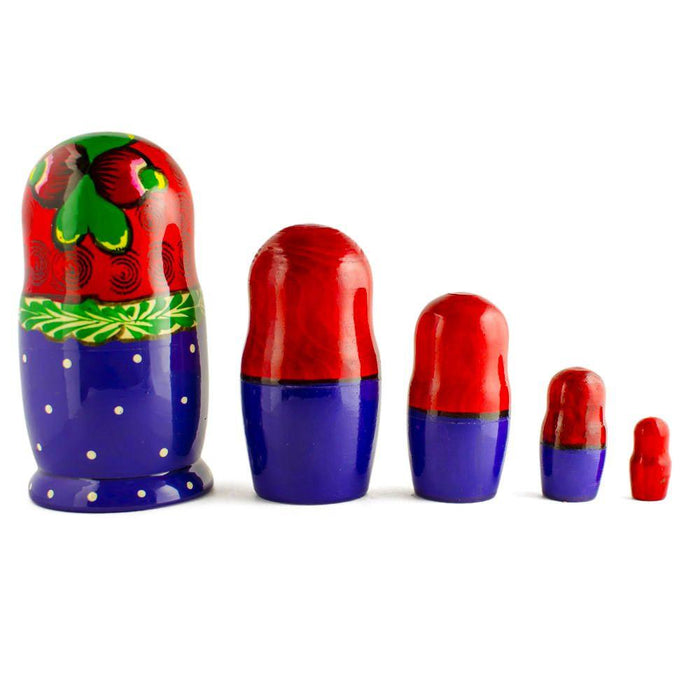 BestPysanky Set of 5 Traditional in Red Scarf Nesting Dolls  6 Inches