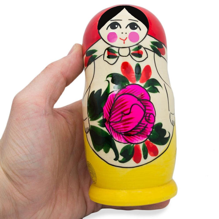 BestPysanky Set of 6 Wooden Dolls Nesting Dolls Semenov Matryoshka 5.75 Inches