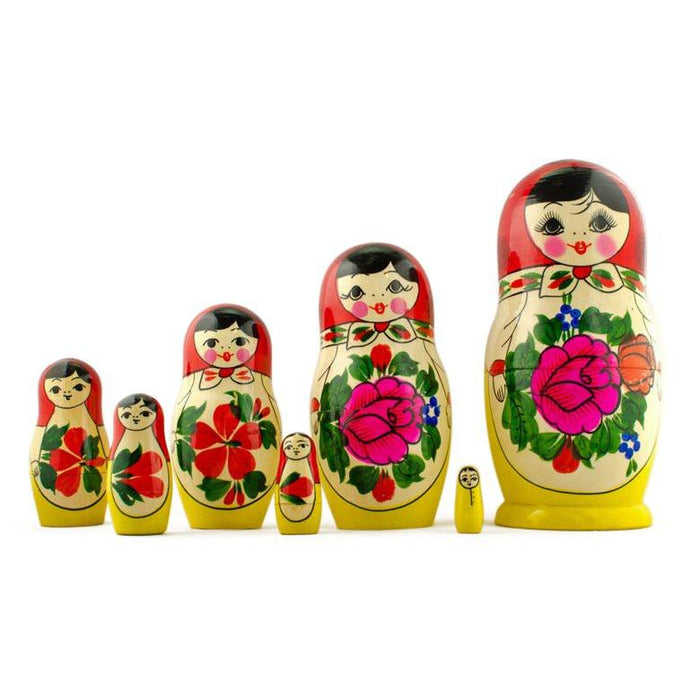 BestPysanky Set of 7 Wooden Dolls Nesting Dolls 7 Inches