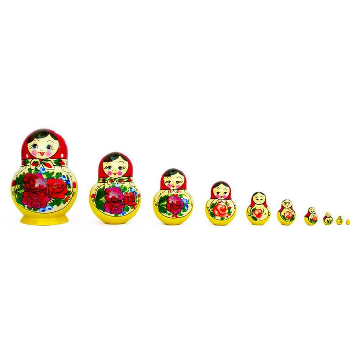 BestPysanky Set of 10 Bouquet of Flowers Nesting Dolls 6 Inches