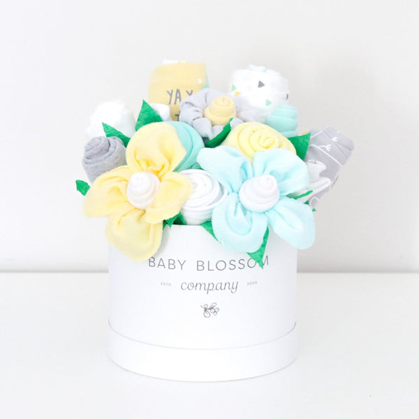 Baby Blossom Company Neutral Hatbox Bouquet - Deluxe