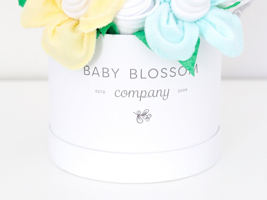 Baby Blossom Company Neutral Hatbox Bouquet - Deluxe