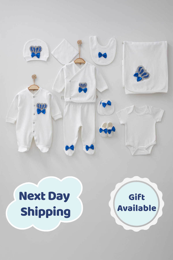 THA Dressing Henry Royal Blue Newborn Coming Home Set (10 pcs)