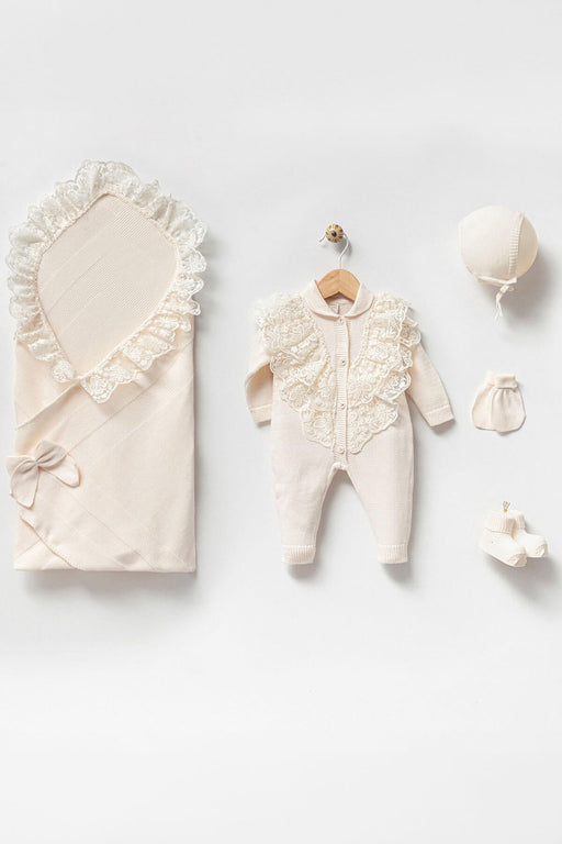 THA Dressing Eva Cream Newborn Knitwear Coming Home Set (5 pcs)
