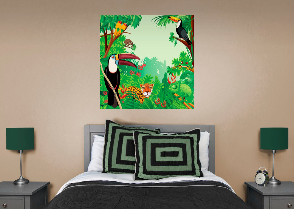 Fathead Jungle: Animals Mural - Removable Wall Adhesive Decal
