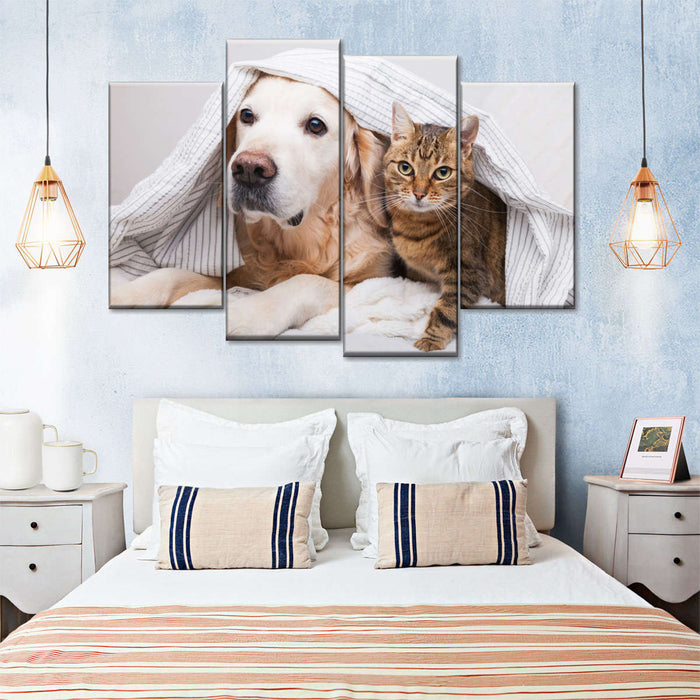 ElephantStock Cozy Dog And Cat Wall Art