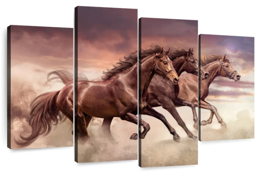 ElephantStock Three Running Horses Wall Art