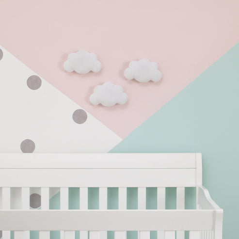 Little Love by NoJo 3 Piece White Soft Cloud Shaped Baby Nursery Wall Décor