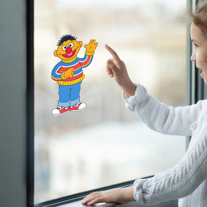Fathead Ernie Window Cling - Officially Licensed Sesame Street Removable Window Static Decal