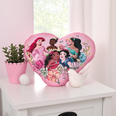 Disney Princesses Courage and Kindness Heart Shaped Squishy Pillow