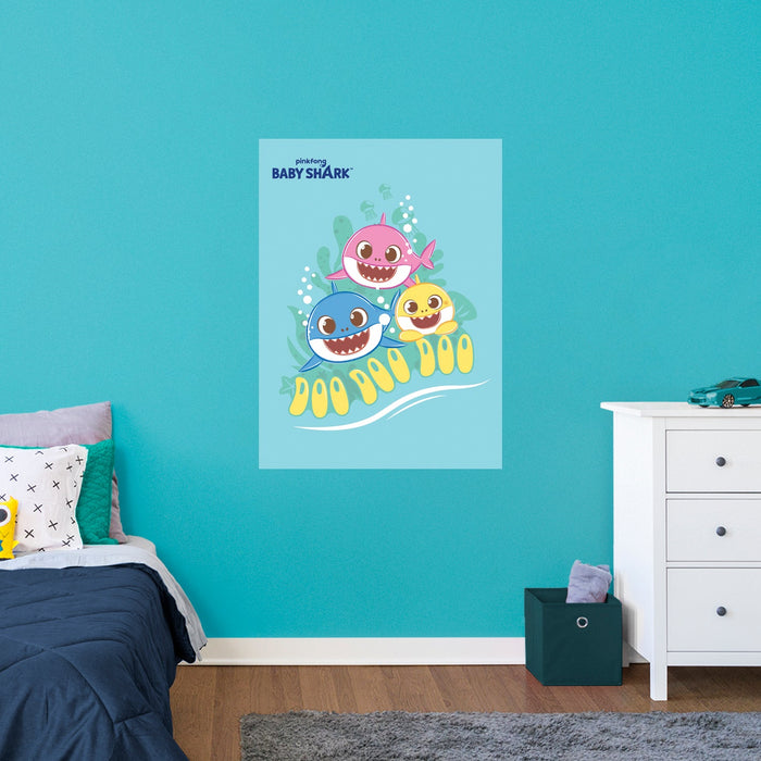 Fathead Baby Shark: Let's Blow Bubbles Poster - Officially Licensed Nickelodeon Removable Adhesive Decal