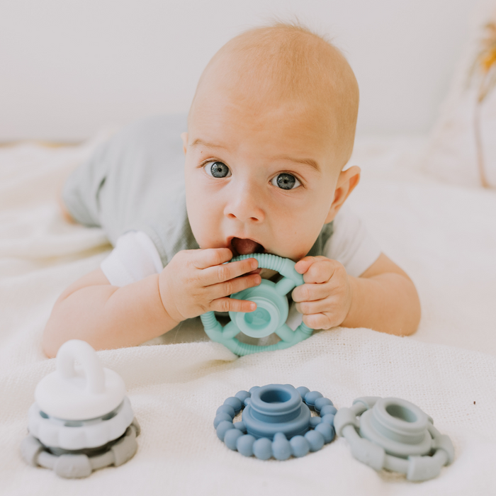 Jellystone Designs Rainbow Stacker and Teether Toy Rainbow