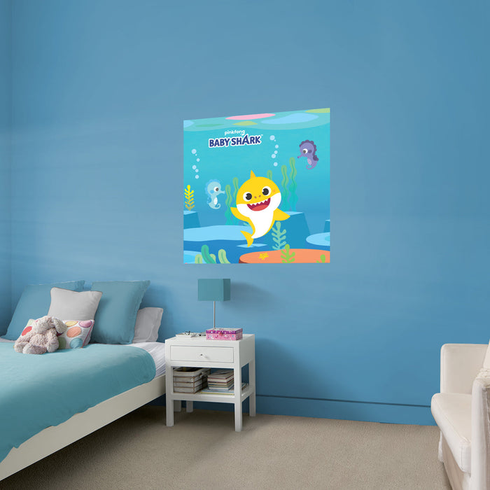 Fathead Baby Shark: Saddle Up Poster - Officially Licensed Nickelodeon Removable Adhesive Decal