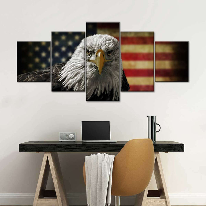 ElephantStock Eagle And Flag Of America Wall Art