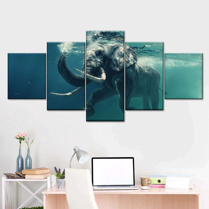 ElephantStock Swimming Elephant Wall Art