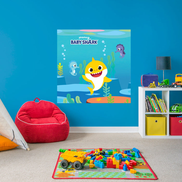 Fathead Baby Shark: Saddle Up Poster - Officially Licensed Nickelodeon Removable Adhesive Decal