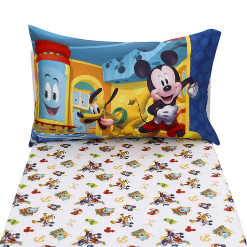 Disney Mickey Mouse Funhouse Crew 2 Piece Toddler Sheet Set