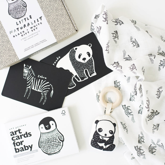 Wee Gallery Newborn Baby Gift Set - Black + White