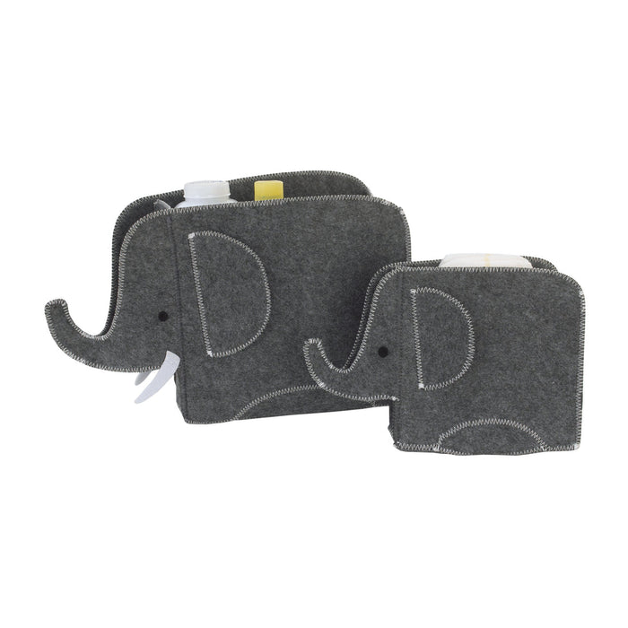 Little Love by NoJo Grey Felt Elephant Shaped Nursery Storage Caddys