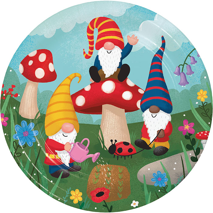 Party Decorations Party Gnomes Dinner Plate 8ct