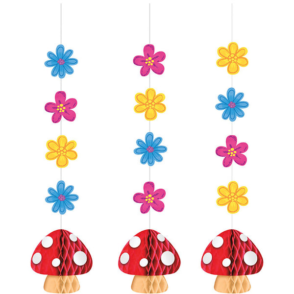 Party Decorations Party Gnomes Hanging Cutouts w/ Honeycomb 3ct