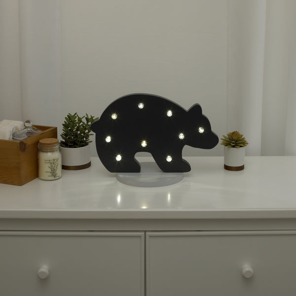 NoJo - Grey Bear Shaped Lighted Nursery Décor