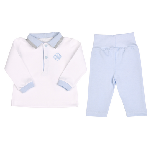 Bebe Sweeny PETIT MARIN | Boys White & Blue Cotton Set