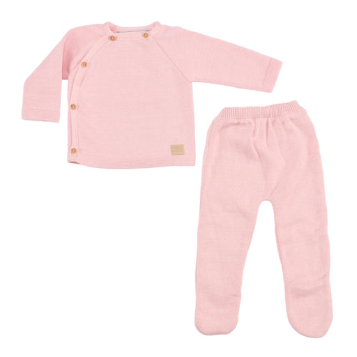 Bebe Sweeny PETIT SWEENY | Girls Pink Organic Cotton Knit Set (2)