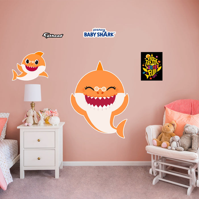 Fathead Baby Shark: Grandma Shark RealBig - Officially Licensed Nickelodeon Removable Adhesive Decal