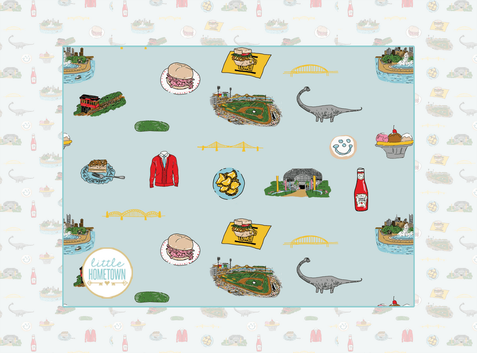 Little Hometown Pittsburgh Plush Throw Blanket 60x80