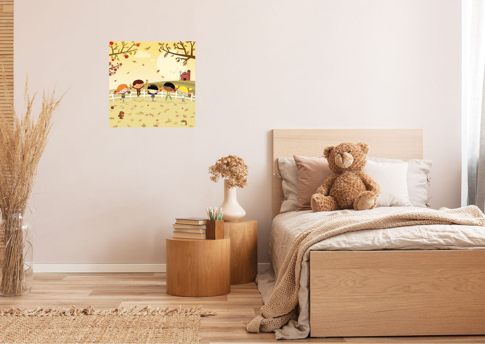 Fathead Seasons Decor: Autumn Kids in the Garden Mural - Removable Wall Adhesive Decal