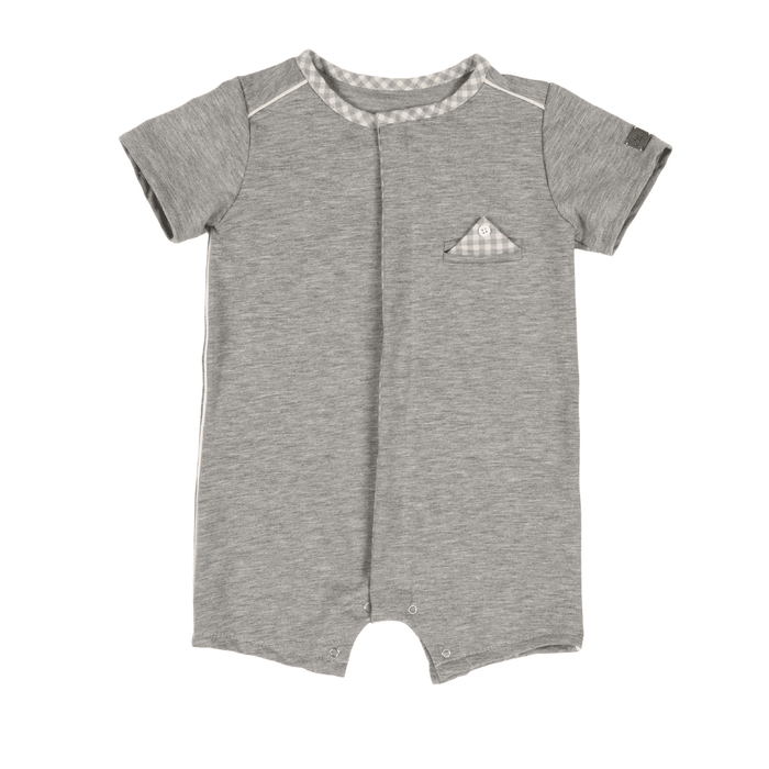 Bebe Sweeny BILL | Baby Boys Light Grey Jersey Playsuit