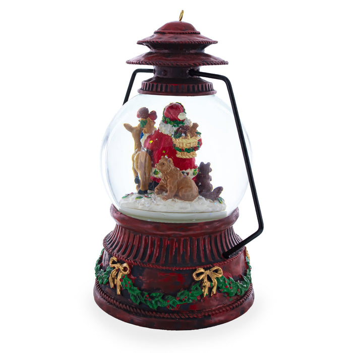 BestPysanky Santa's Wildlife Symphony Illuminated Musical Snow Globe