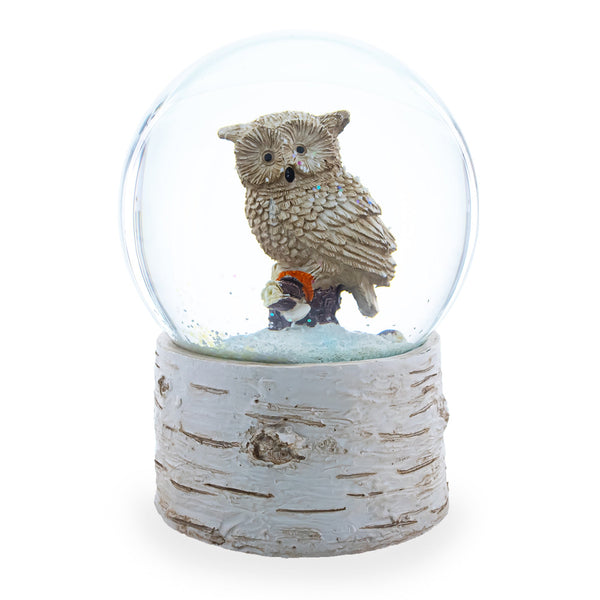 BestPysanky Owl Perched on Tree Branch Musical Water Snow Globe