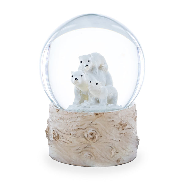 BestPysanky Polar Bears Mini Water Snow Globe