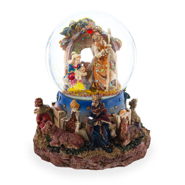 BestPysanky Regal Gift Bearers Nativity Scene Musical Water Snow Globe