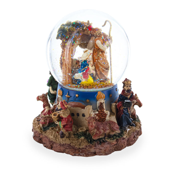 BestPysanky Regal Gift Bearers Nativity Scene Musical Water Snow Globe