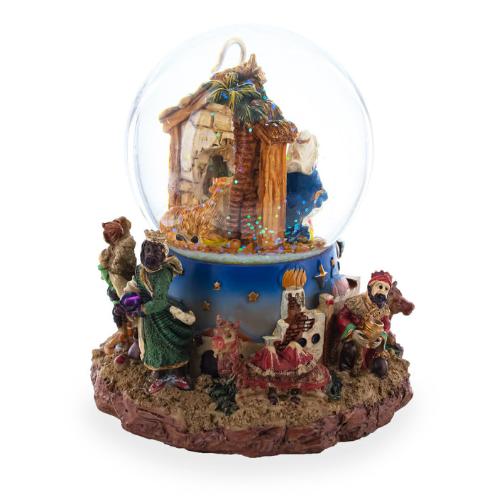 BestPysanky Regal Gift Bearers Nativity Scene Musical Water Snow Globe