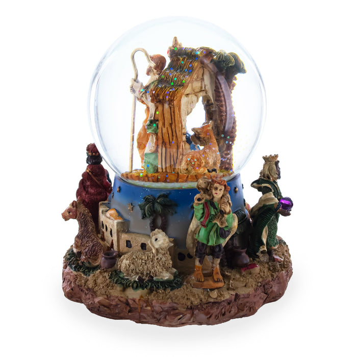 BestPysanky Regal Gift Bearers Nativity Scene Musical Water Snow Globe