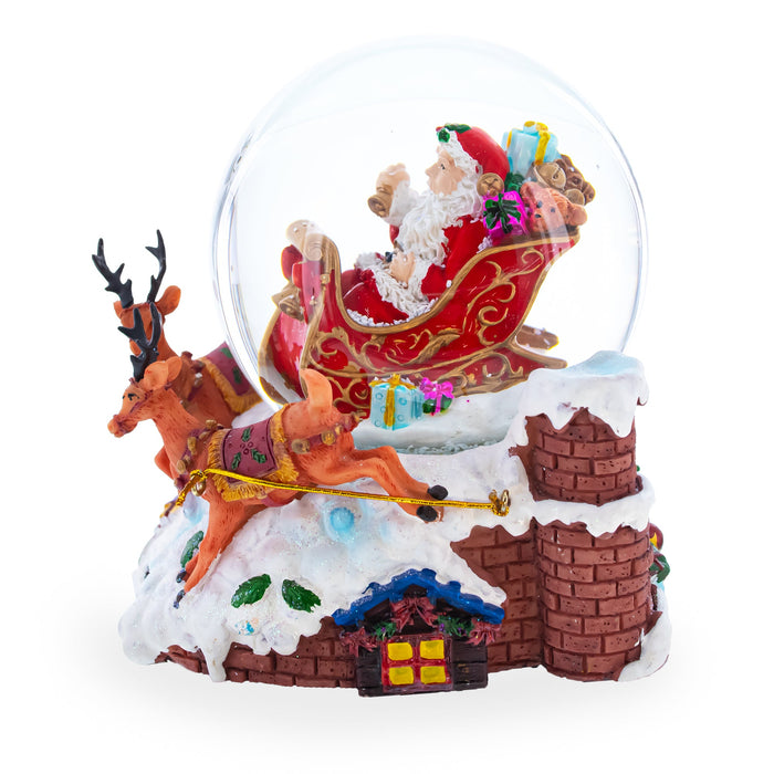 BestPysanky Santa Delivering Gifts Musical Christmas Water Snow Globe