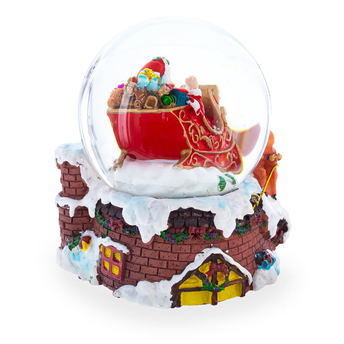 BestPysanky Santa Delivering Gifts Musical Christmas Water Snow Globe