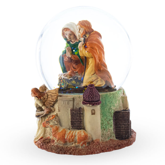 BestPysanky Nativity Scene and Divine Guardian Angel Musical Water Snow Globe